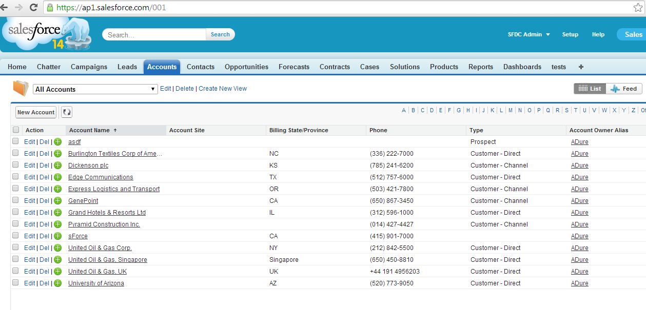 Account List View