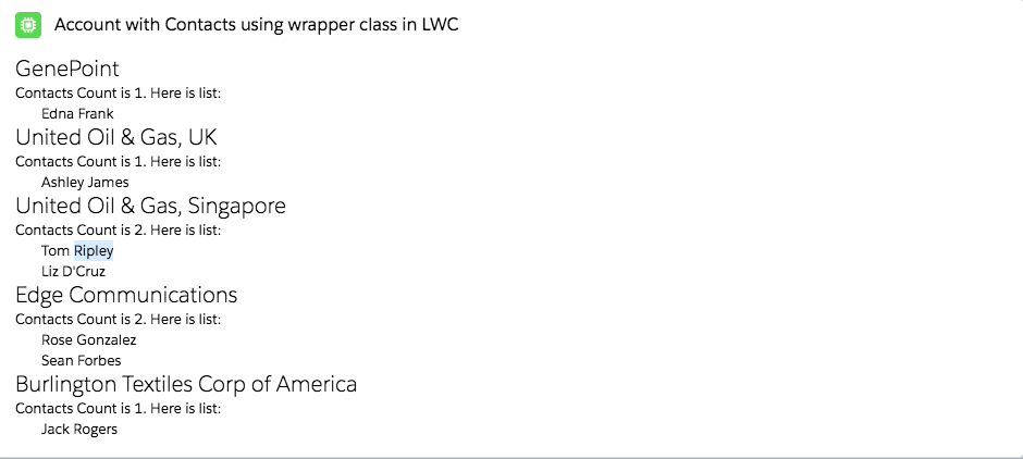Wrapper Class in LWC