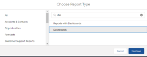 run out of Dynamic Dashboard Report Type Choose